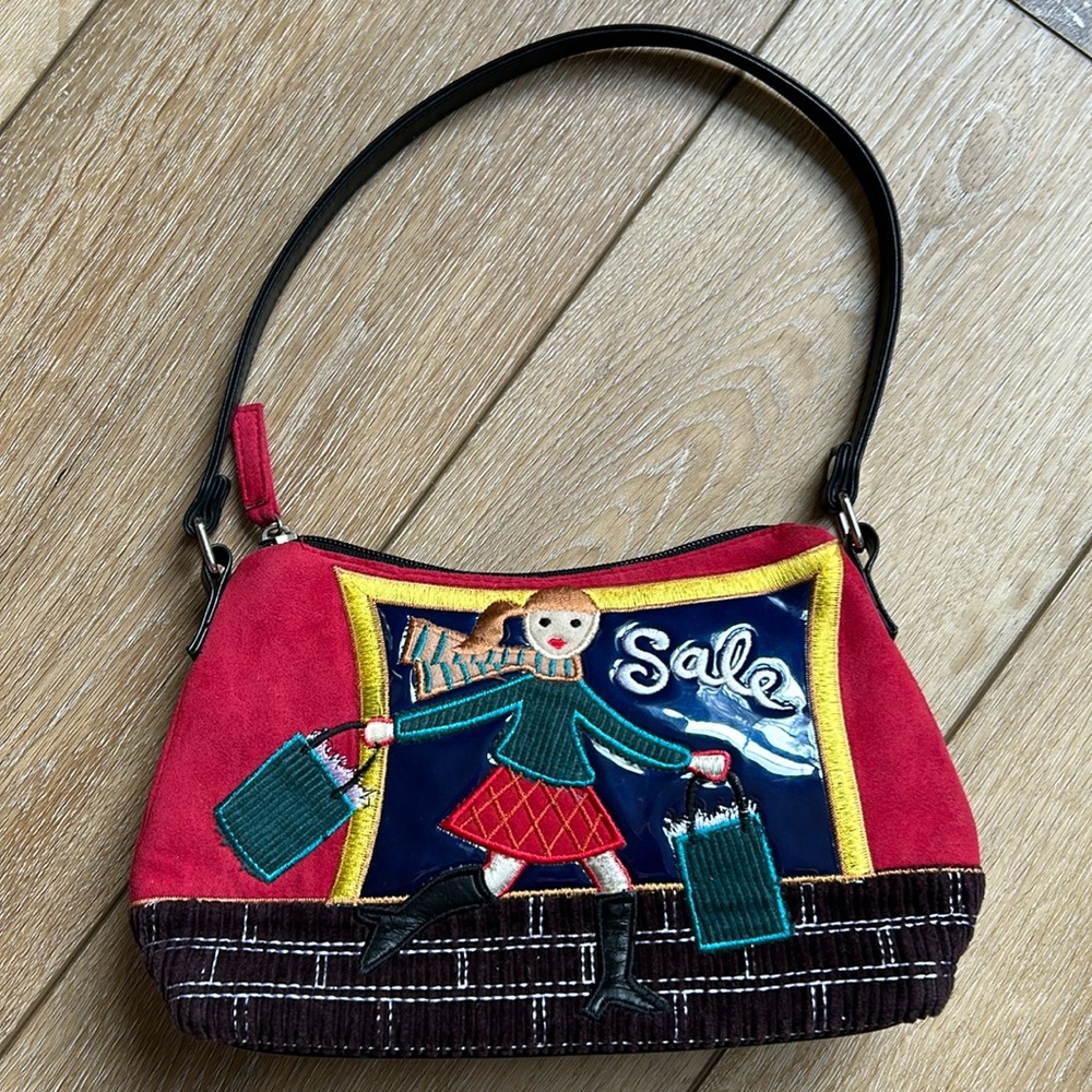 Embroidered Purse Bag Zip Pocket Small Girl Shopping Sale Cute